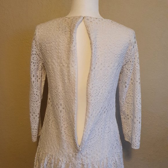 CECE White Eyelet Drop Waist Dress - Picture 7 of 7